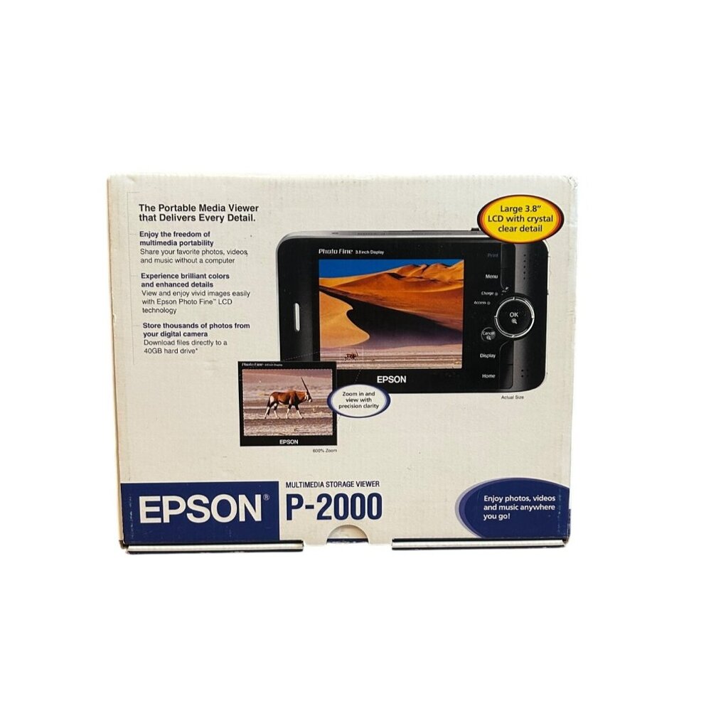 Epson P-2000 Photo Fine Multimedia Storage Viewer w/3.8" Display Open Box